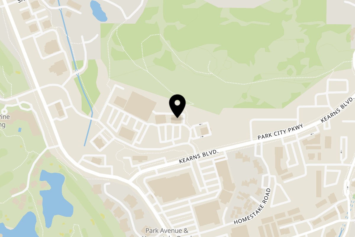 Map showing the location of Wasatch Bagel and Grill on 1300 Snow Creek Dr in Park City